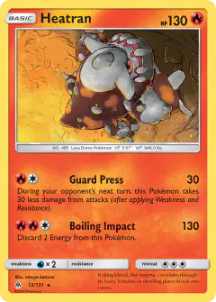 Heatran Rare card from Forbidden Light