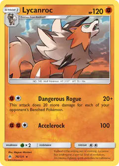 Lycanroc Rare card from Forbidden Light