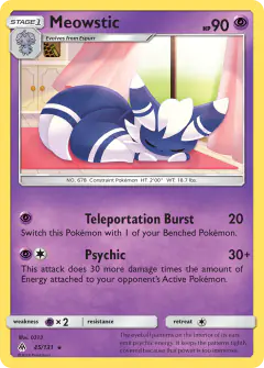 Meowstic Rare card from Forbidden Light