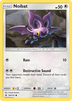 Noibat Common card from Forbidden Light