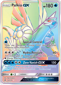 Palkia-GX Rare Rainbow card from Forbidden Light