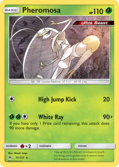 Pheromosa Rare Holo card from Forbidden Light