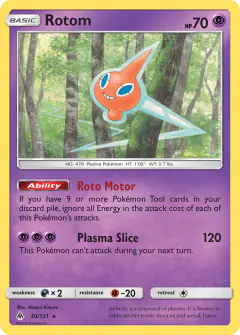 Rotom Rare card from Forbidden Light
