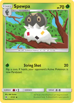 Spewpa Uncommon card from Forbidden Light
