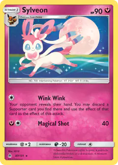 Sylveon Rare card from Forbidden Light