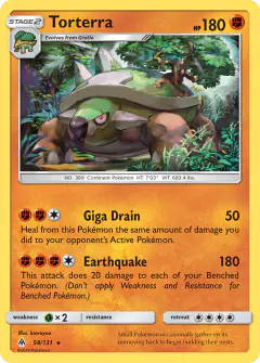 Torterra Rare card from Forbidden Light