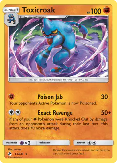 Toxicroak Rare card from Forbidden Light