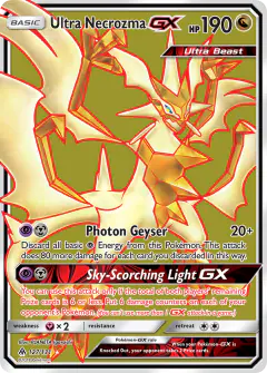 Ultra Necrozma-GX Rare Ultra card from Forbidden Light