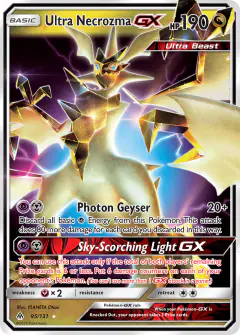 Ultra Necrozma-GX Rare Holo GX card from Forbidden Light