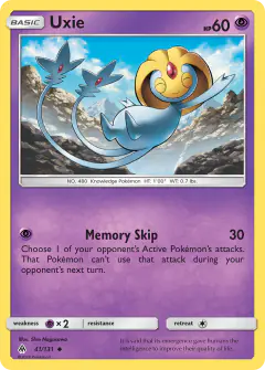 Uxie Uncommon card from Forbidden Light