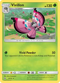 Vivillon Rare card from Forbidden Light
