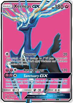 Xerneas-GX Rare Ultra card from Forbidden Light