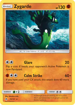 Zygarde Rare card from Forbidden Light