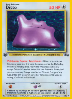 Ditto Rare Holo card from Fossil