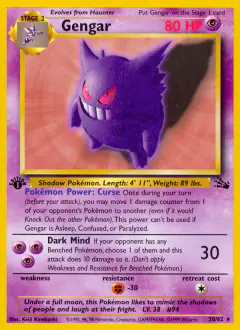 Gengar Rare card from Fossil