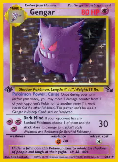 Gengar Rare Holo card from Fossil