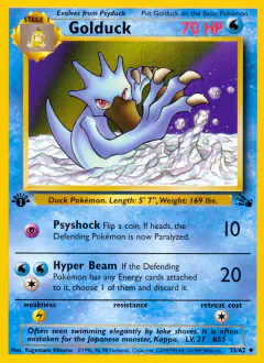 Golduck Uncommon card from Fossil