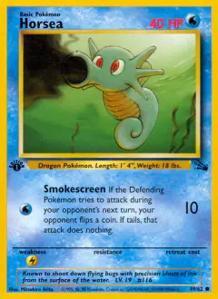 Horsea Common card from Fossil