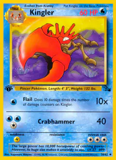 Kingler Uncommon card from Fossil