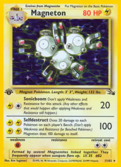 Magneton Rare Holo card from Fossil
