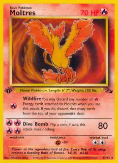 Moltres Rare card from Fossil