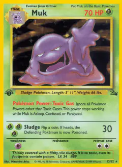 Muk Rare Holo card from Fossil