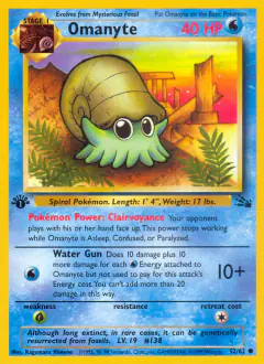Omanyte Common card from Fossil