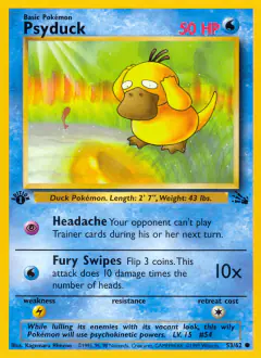 Psyduck Common card from Fossil