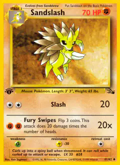 Sandslash Uncommon card from Fossil