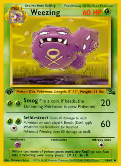 Weezing Uncommon card from Fossil