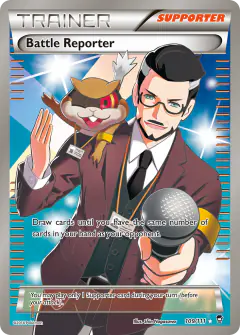 Battle Reporter Rare Ultra card from Furious Fists
