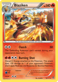 Blaziken Rare Holo card from Furious Fists