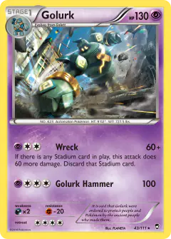 Golurk Rare card from Furious Fists