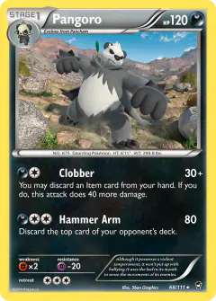 Pangoro Rare card from Furious Fists