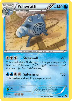 Poliwrath Rare Holo card from Furious Fists