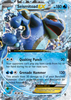 Seismitoad-EX Rare Holo EX card from Furious Fists