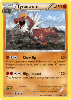 Tyrantrum Rare card from Furious Fists