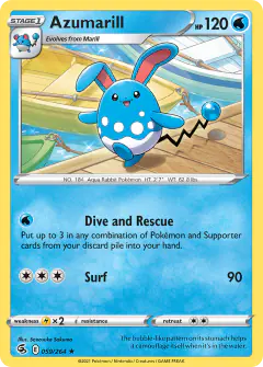 Azumarill Rare card from Fusion Strike