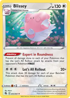 Blissey Rare card from Fusion Strike