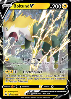 Boltund V Rare Holo V card from Fusion Strike