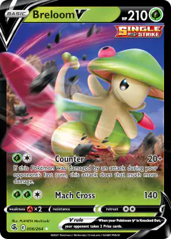 Breloom V Rare Holo V card from Fusion Strike