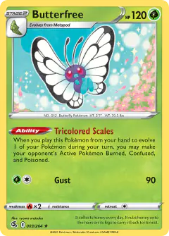 Butterfree Rare Holo card from Fusion Strike