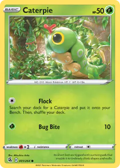 Caterpie Common card from Fusion Strike