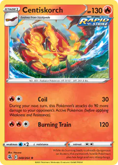 Centiskorch Rare card from Fusion Strike