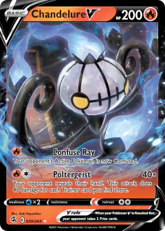 Chandelure V Rare Holo V card from Fusion Strike