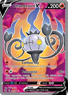 Chandelure V Rare Ultra card from Fusion Strike
