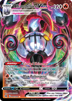 Chandelure VMAX Rare Holo VMAX card from Fusion Strike