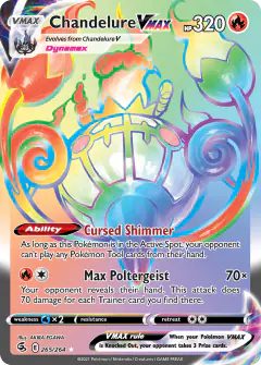 Chandelure VMAX Rare Rainbow card from Fusion Strike