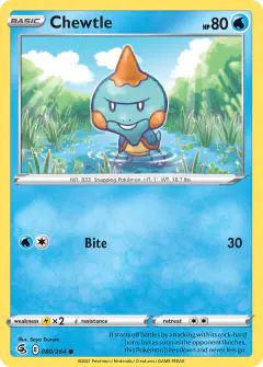 Chewtle Common card from Fusion Strike