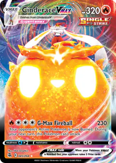 Cinderace VMAX Rare Holo VMAX card from Fusion Strike